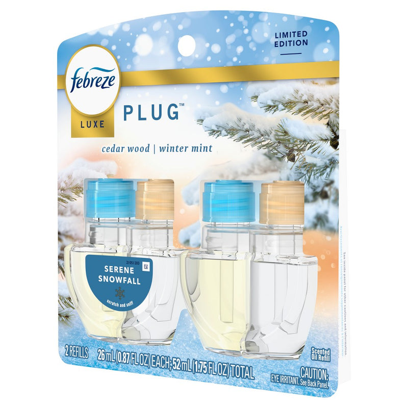 Febreze Luxe Plug Dual Air Freshener Refills - Serene Snowfall - 1.75 fl oz/2ct