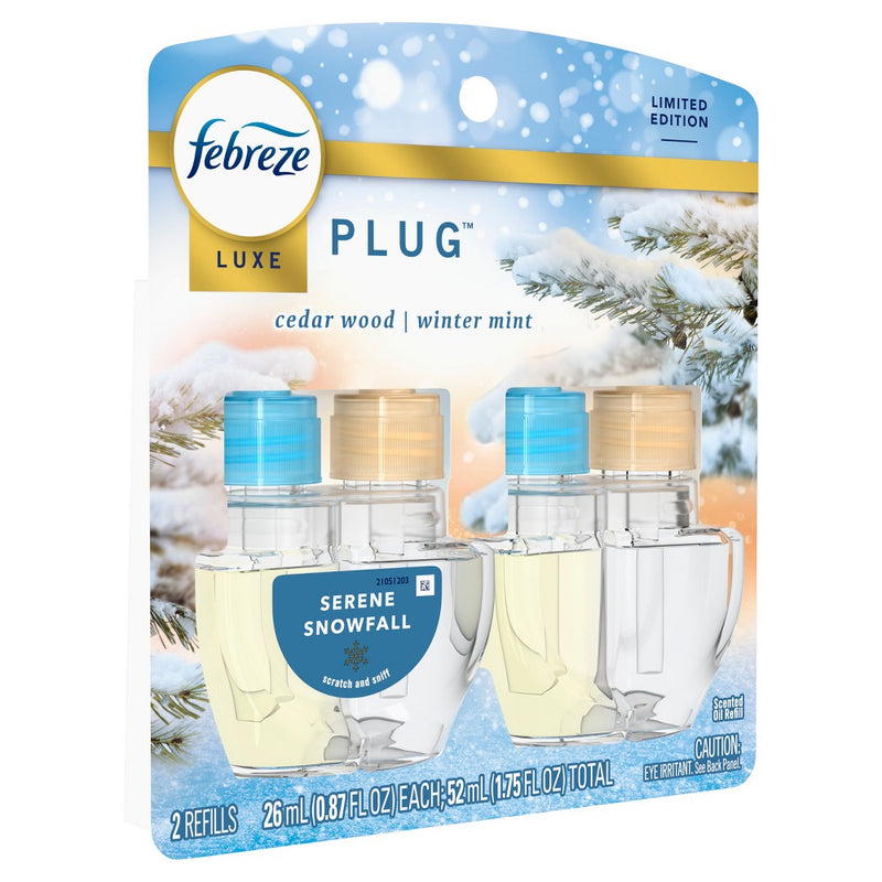 Febreze Luxe Plug Dual Air Freshener Refills - Serene Snowfall - 1.75 fl oz/2ct