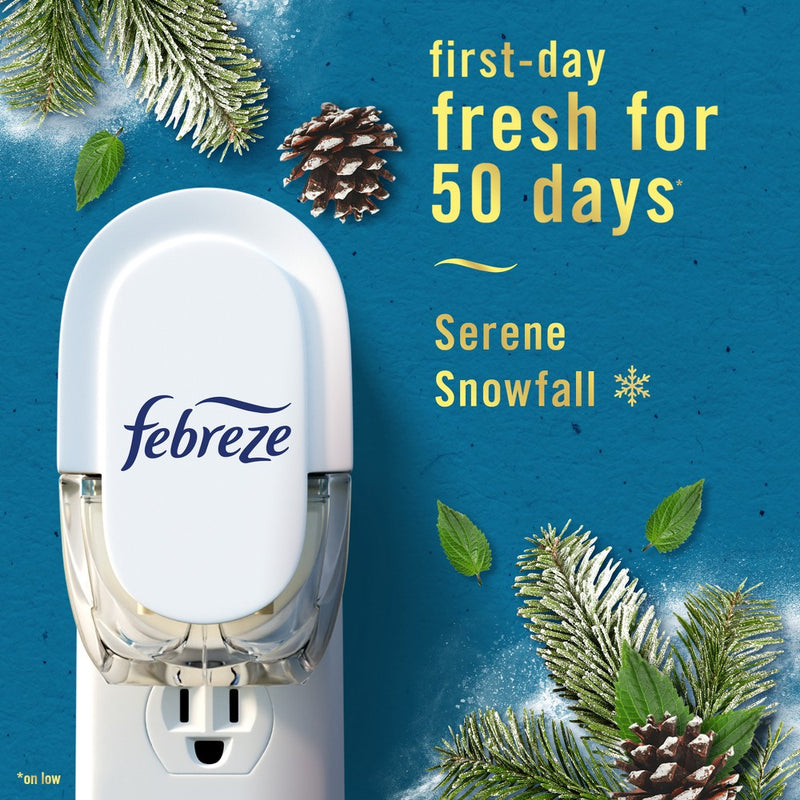 Febreze Luxe Plug Dual Air Freshener Refills - Serene Snowfall - 1.75 fl oz/2ct