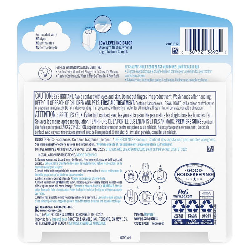 Febreze Luxe Plug Dual Air Freshener Refills - Serene Snowfall - 1.75 fl oz/2ct