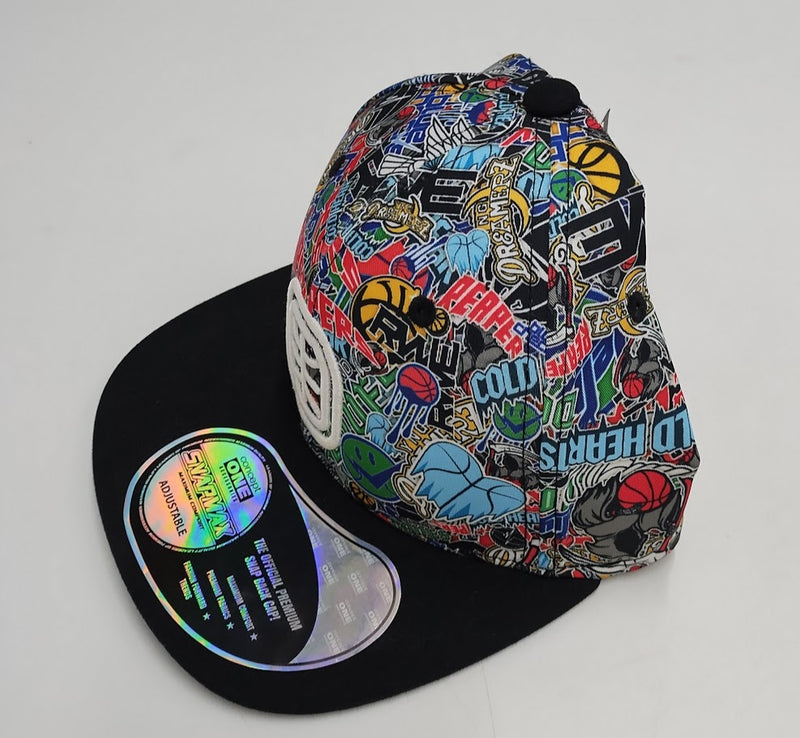 Overtime Adult Flat Brim Snapback Baseball Hat - Printed Crown