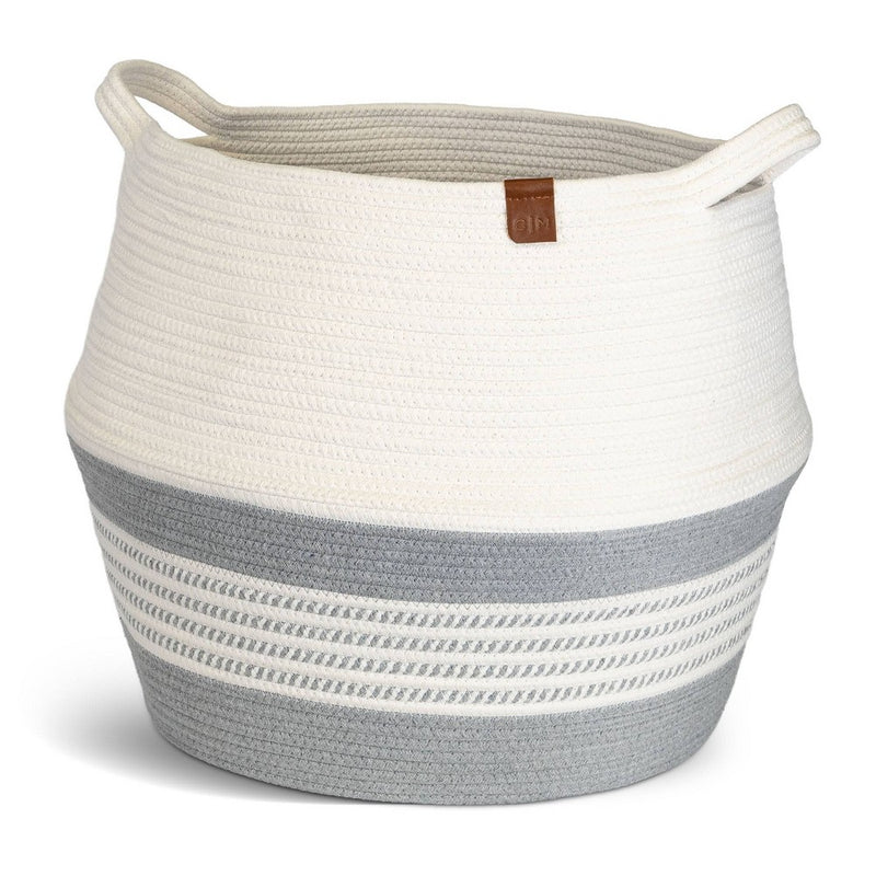 CleverMade XL RopeBelly BasketStone Gray