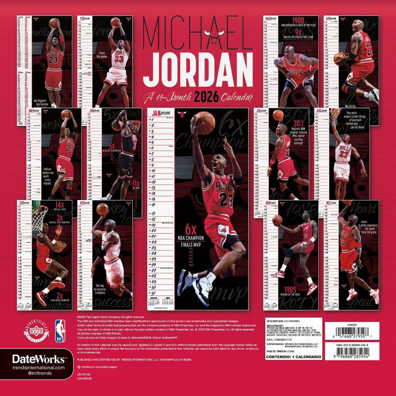 DateWorks 12"x12" 2026 Michael Jordan Wall Calendar