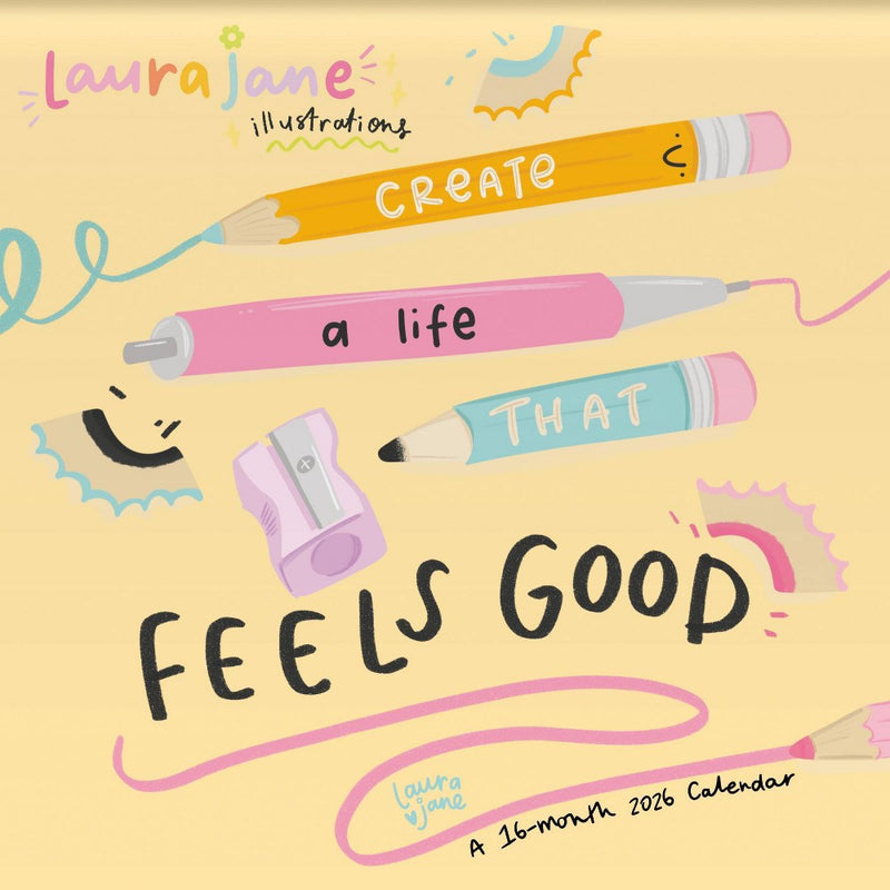 DateWorks 12"x12" 2026 Feels Good Wall Calendar