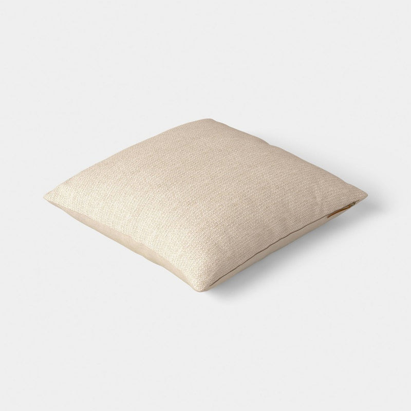 Square Chunky Linen Pillow with Exposed Zipper Neutral - Threshold