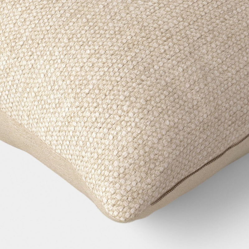 Square Chunky Linen Pillow with Exposed Zipper Neutral - Threshold