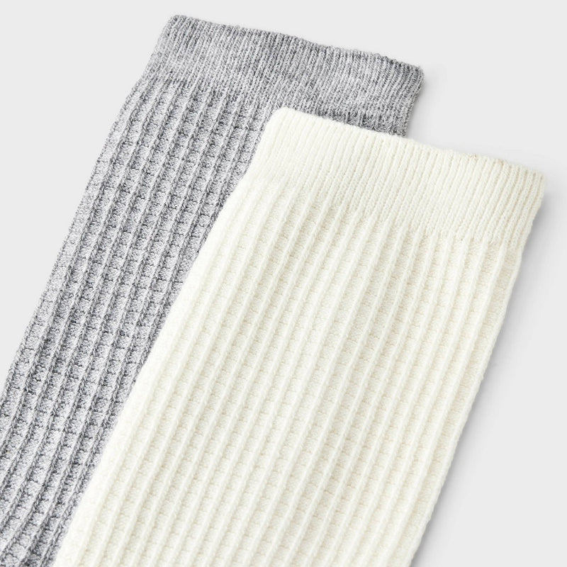 Men's 2pk Casual Crew Socks - Goodfellow & Co Ivory/Gray 6-12