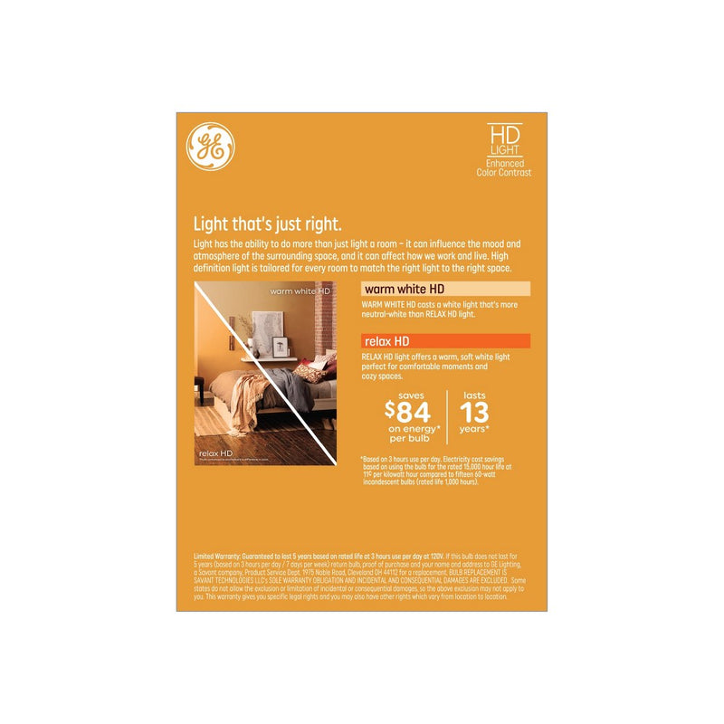 GE 4pk 60W Relax A19 LED Light Bulbs Warm White