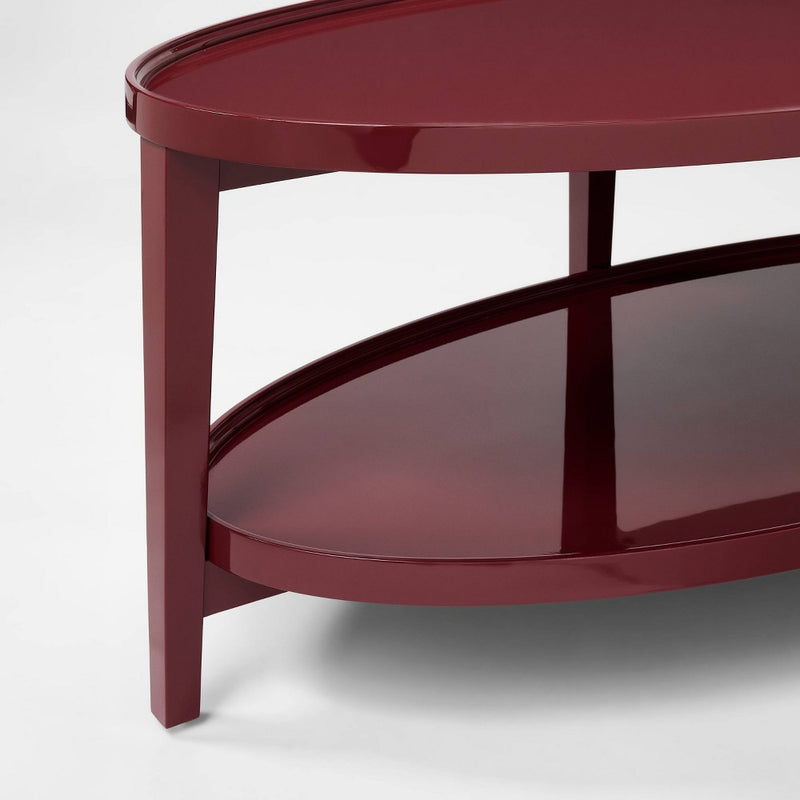 Lacquer Coffee Table With Glossy Dark Red Finish - Threshold designed with Studio McGee (LOCAL PICKUP ONLY)