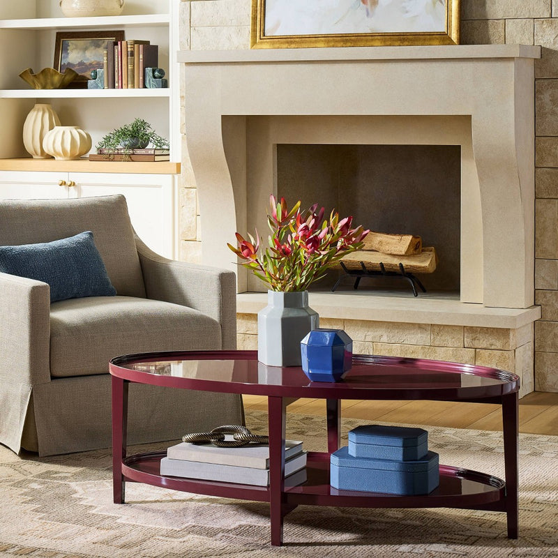 Lacquer Coffee Table With Glossy Dark Red Finish - Threshold designed with Studio McGee (LOCAL PICKUP ONLY)
