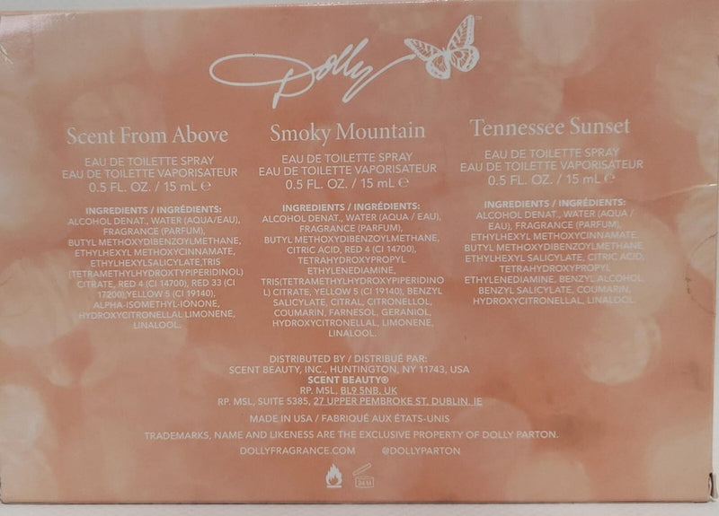 Dolly Parton Perfume Fragrance Scent from Above Smoky Mountain Gift Set