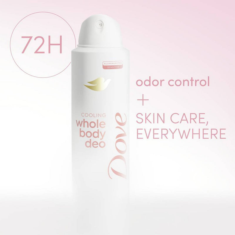 Dove Beauty Whole Body Deodorant Spray Raspberry & Rose Cooling - Aluminum-Free 4oz