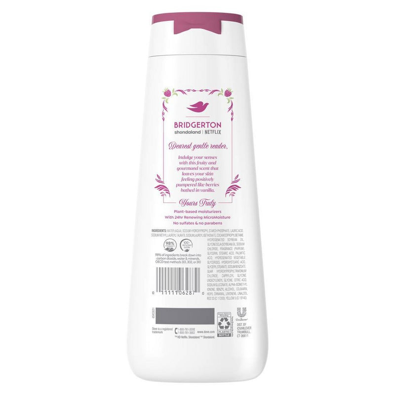 Dove Beauty Limited Edition Bridgerton Body Wash - Raspberry Rendezvous -Raspberry and Vanilla Scent - 20oz
