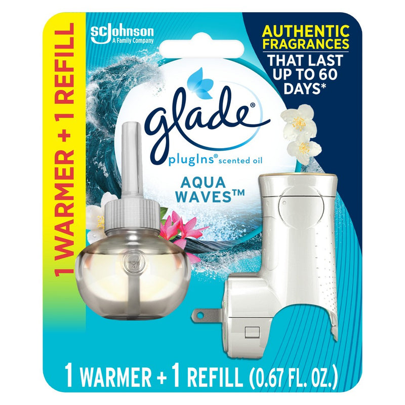 Glade Piso Warmer + Refill Starter Air Freshener Kit - Aqua Waves - .67 fl oz