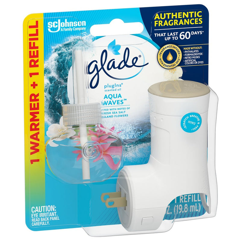 Glade Piso Warmer + Refill Starter Air Freshener Kit - Aqua Waves - .67 fl oz