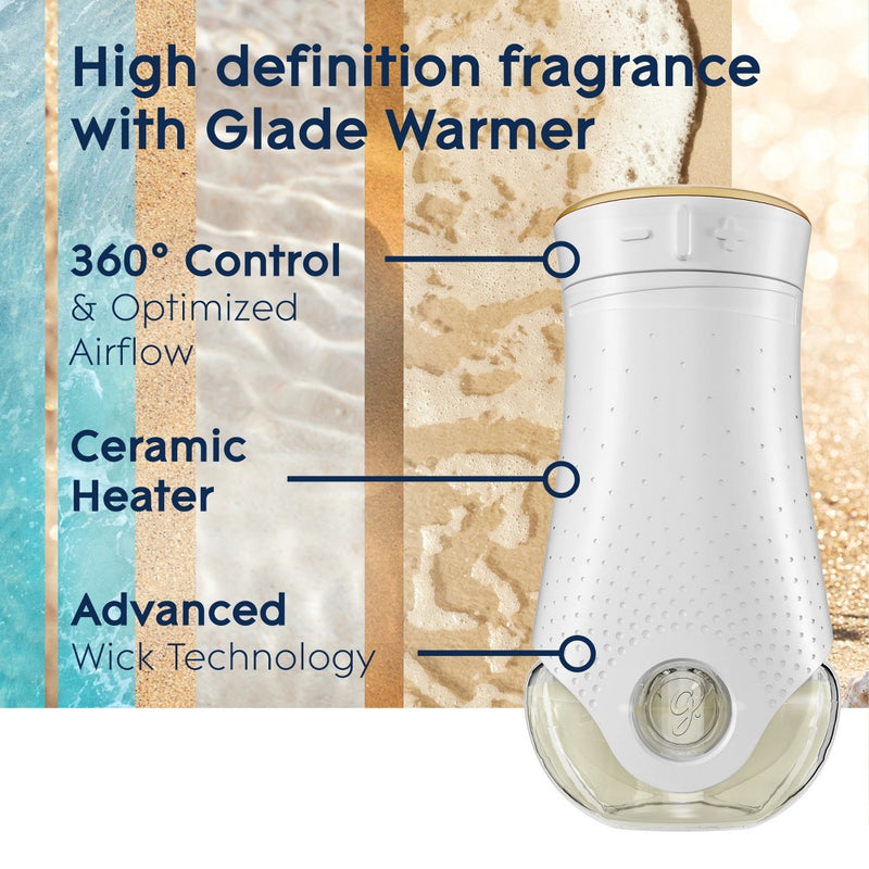 Glade Piso Warmer + Refill Starter Air Freshener Kit - Aqua Waves - .67 fl oz