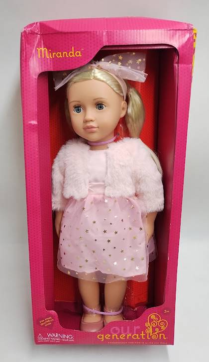 Our Generation Miranda 18" Fashion Doll in Pink Dress Outfit SEE DETAILS