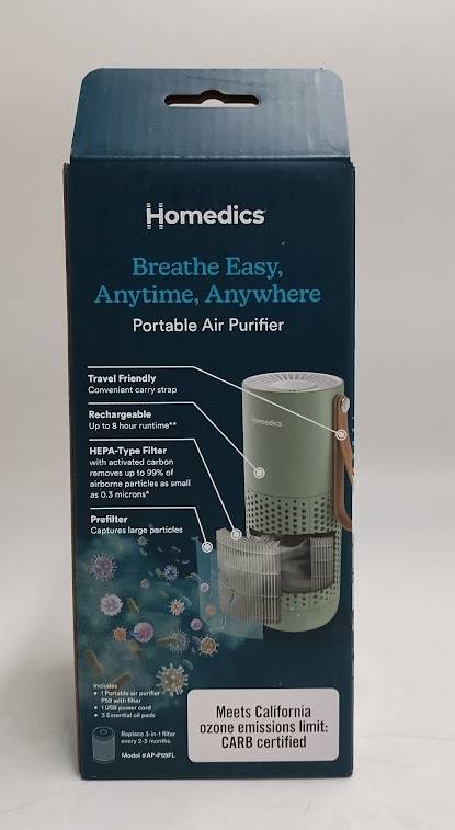 HoMedics Portable HEPA Air Purifier with Aromatherapy -  Green