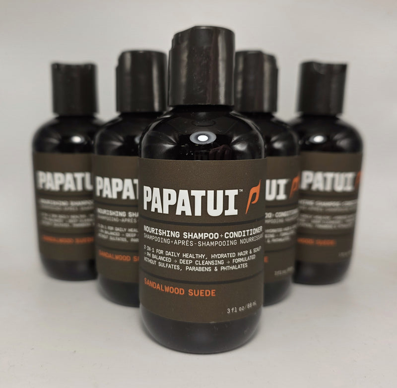 LOT OF 6!!! Papatui Men's 2-in-1 Shampoo+Conditioner - Sandalwood Suede 3 fl oz