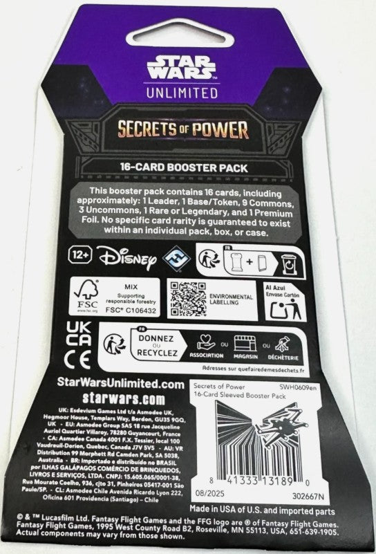 2025 Star Wars Unlimited : Secrets of Power Cards