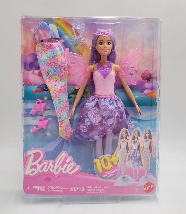 Barbie Doll Fantasy Fashion Pack with Accessories Including Mermaid Tail, Fairy Wings, & Necklaces