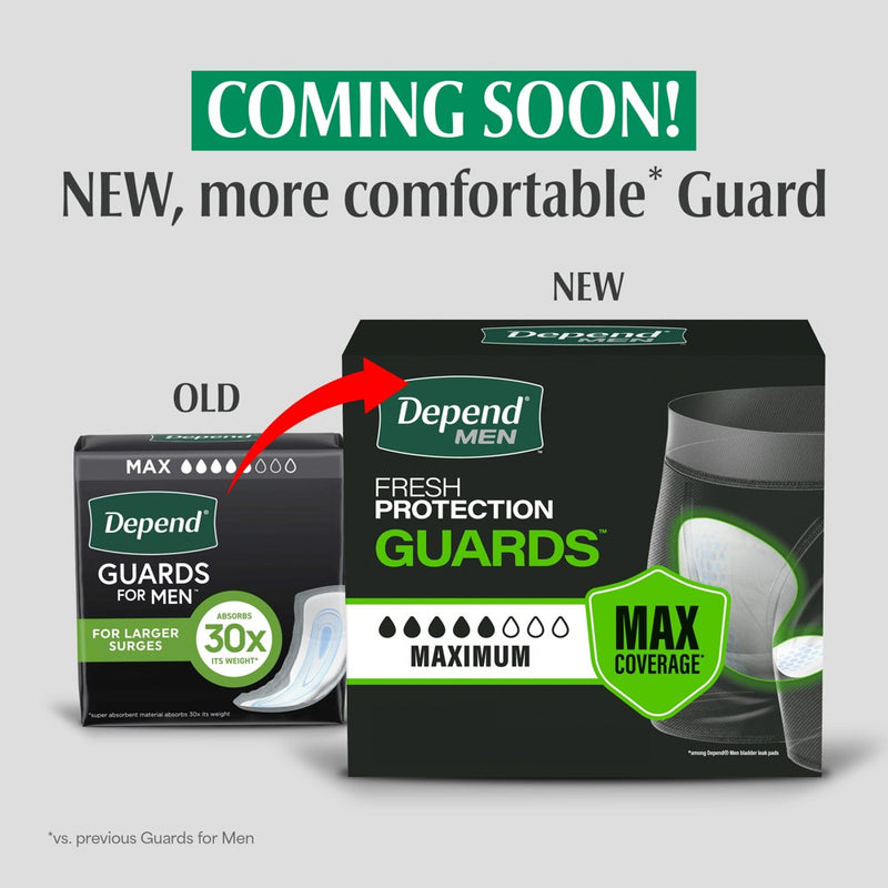 Depend Incontinence Guards Pads for Men - Maximum Absorbency - 84ct