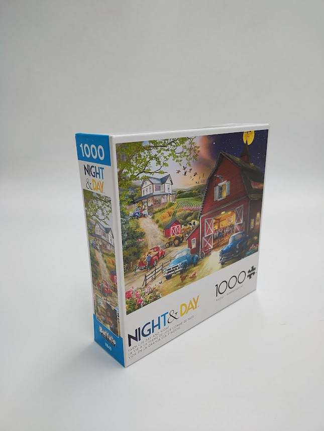 Buffalo Games Night & Day: Farm Life Day and Night Jigsaw Puzzle - 1000pc
