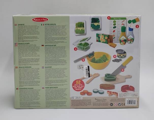 Melissa & Doug Slice and Toss Salad Play Food Set - 52pc Wooden and Felt