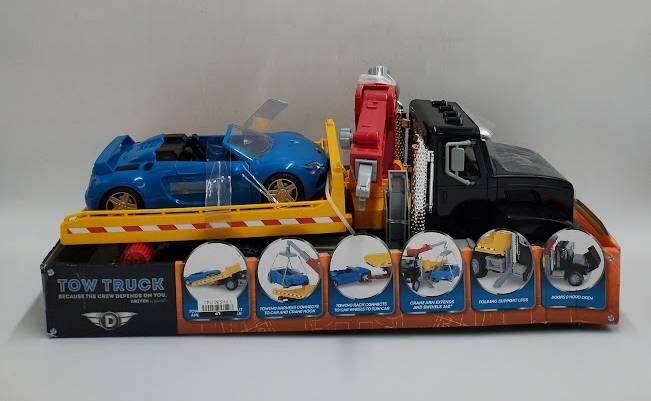 DRIVEN - Large Toy Truck with Car and Crane Arm - Tow Truck SEE DETAILS (LOCAL PICKUP ONLY)