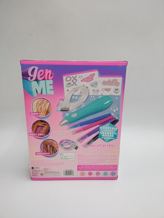 GenMe 3-in-1 Airbrush Designer: Craft Activity Kit for Kids, Includes Stencils & Markers