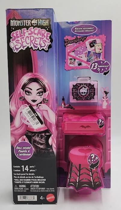 Monster High Self-Scare Secrets Draculaura Fashion Doll with 13 Realistic Accessories