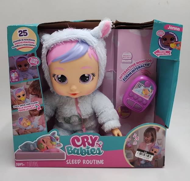 Cry Babies Sleep Routine Jenna: Articulated Plastic Baby Doll SEE DETAILS