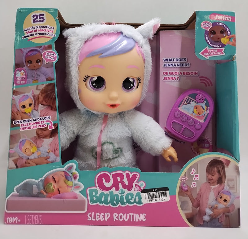 Cry Babies Sleep Routine Jenna: Articulated Plastic Baby Doll SEE DETAILS