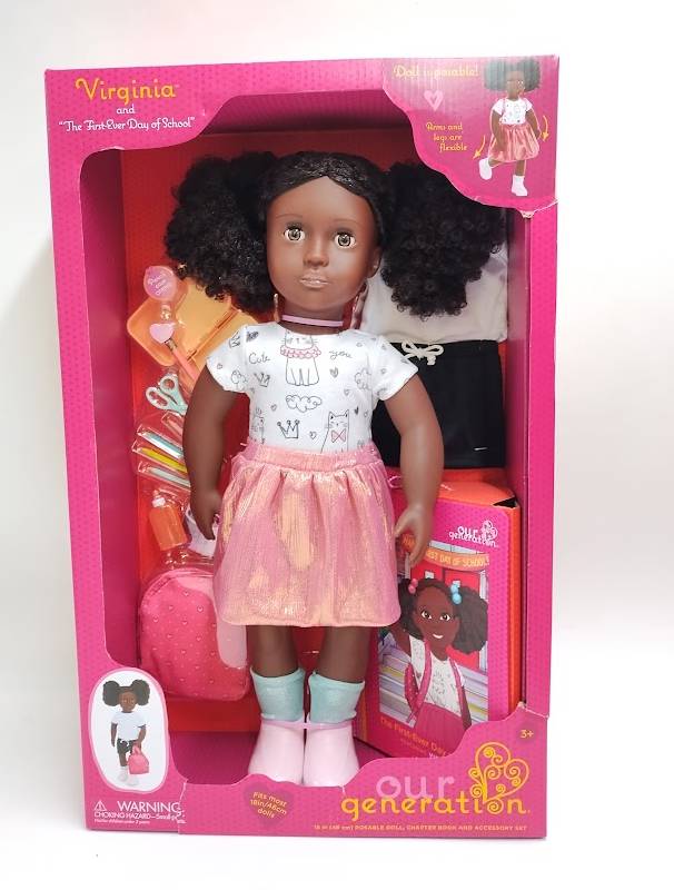 Our Generation Virginia Posable 18'' School Doll with Storybook SEE DETAILS