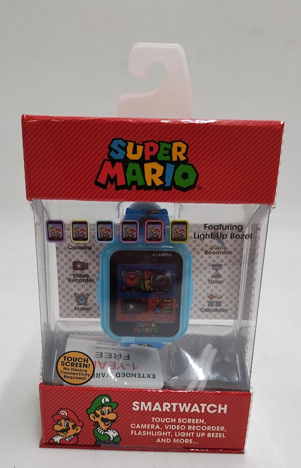 Boys' Super Mario Light Up Interactive Smartwatch - Blue