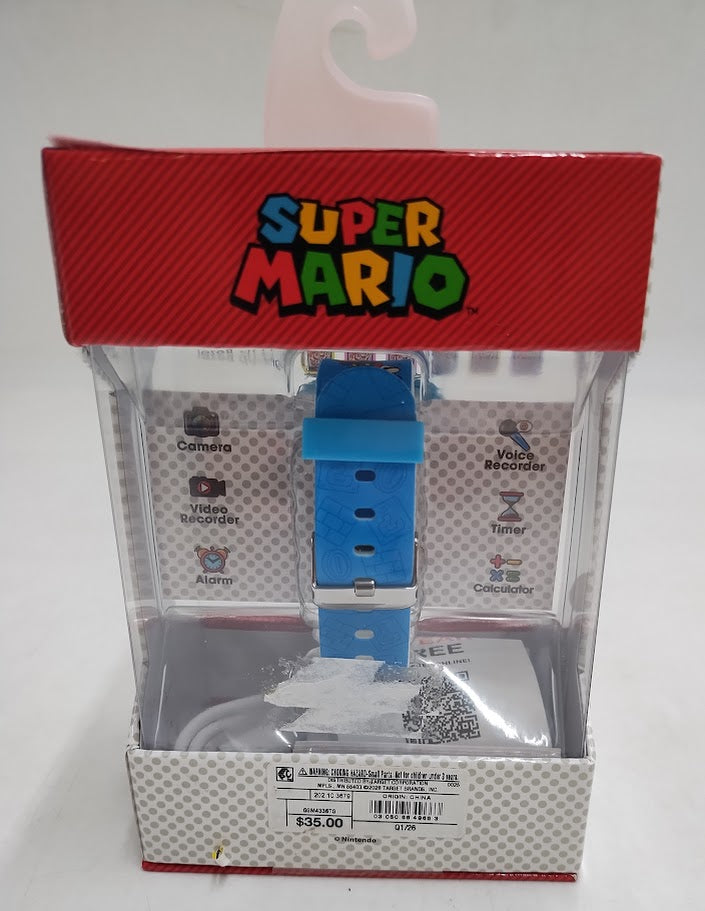 Boys' Super Mario Light Up Interactive Smartwatch - Blue