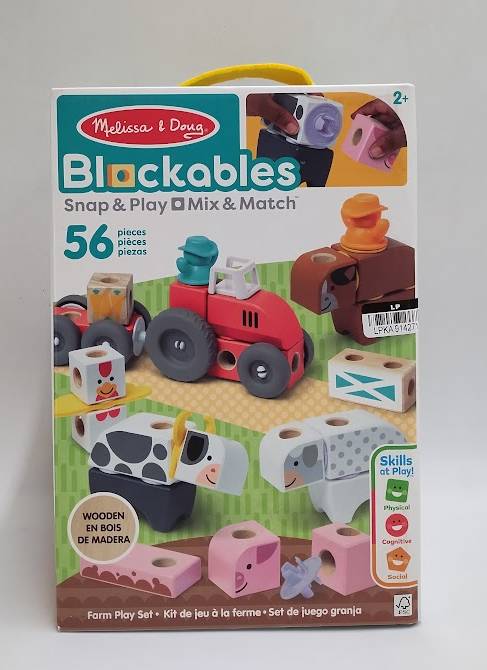 Melissa & Doug Blockables Farm Snap And Play - 56Pc