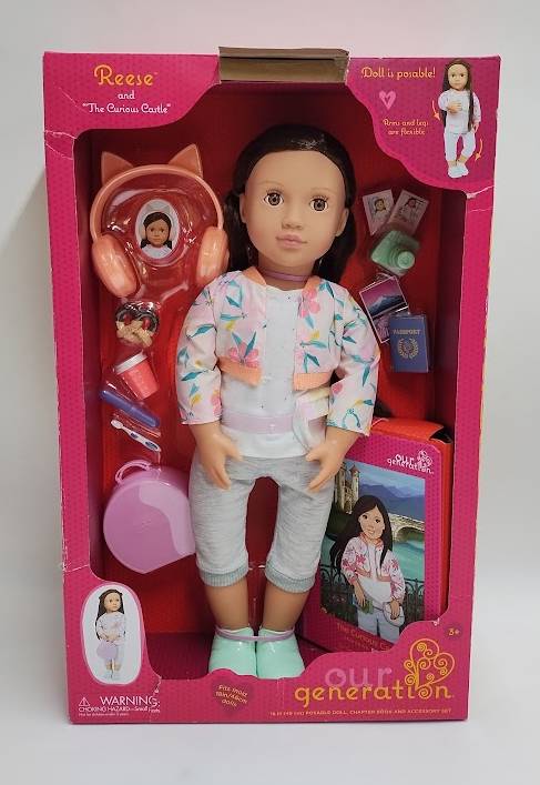 Our Generation Reese 18" Posable Travel Doll & Storybook SEE DETAILS