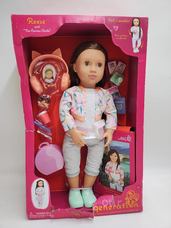 Our Generation Reese 18" Posable Travel Doll & Storybook SEE DETAILS