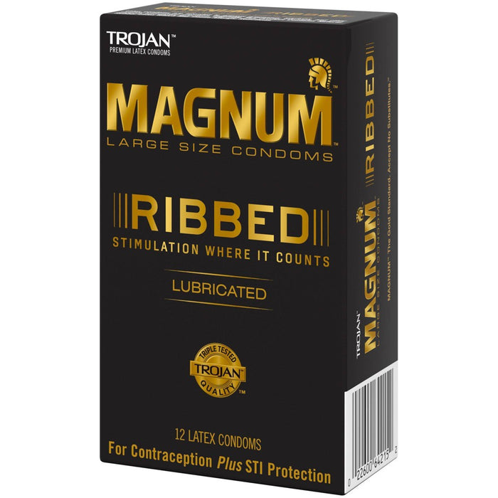 Trojan Magnum Ribbed Lubricated Condoms - 12ct