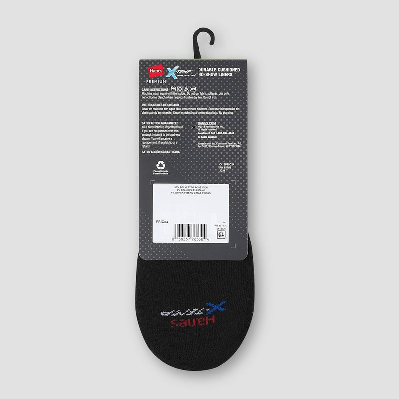 Hanes Premium Men's 4pk Liner Socks - Black 6-12