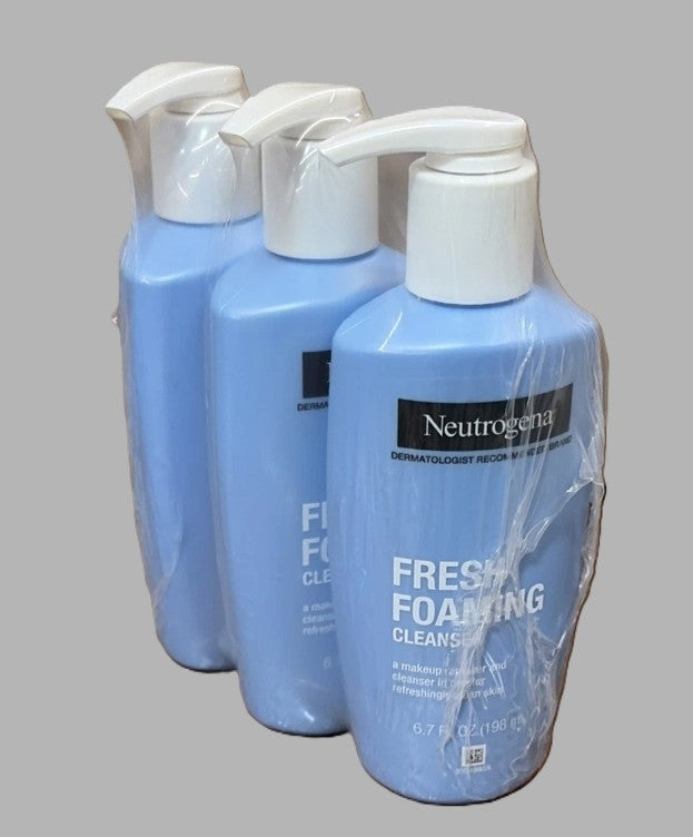 LOT OF 3 Neutrogena Fresh Foaming Cleanser-6.7 fl oz LOT OF 3