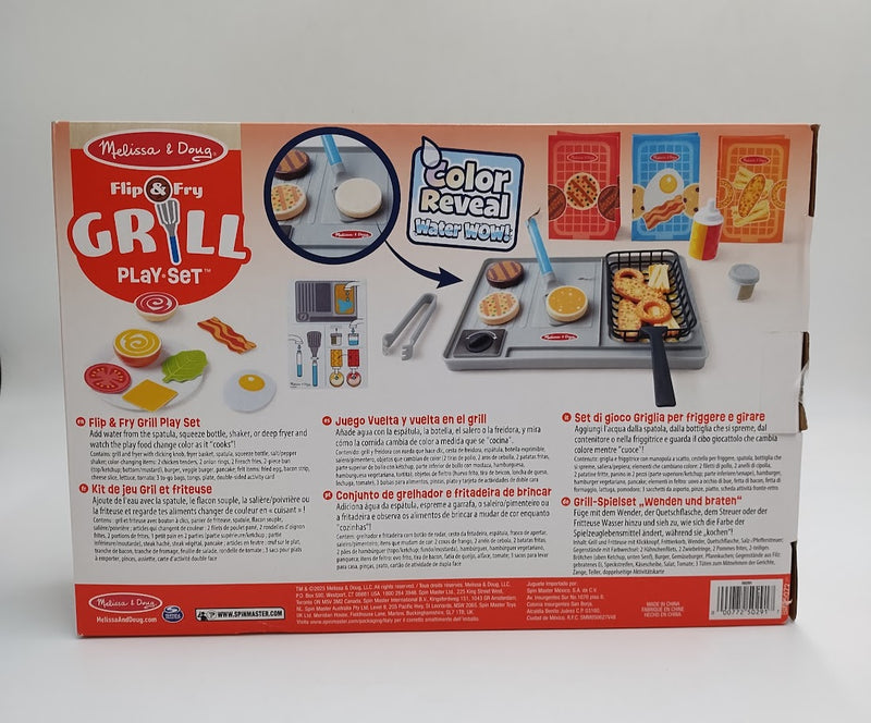 Melissa & Doug Flip&Fry Grill Play Set Color Changing Preschool Toy SEE DETAILS