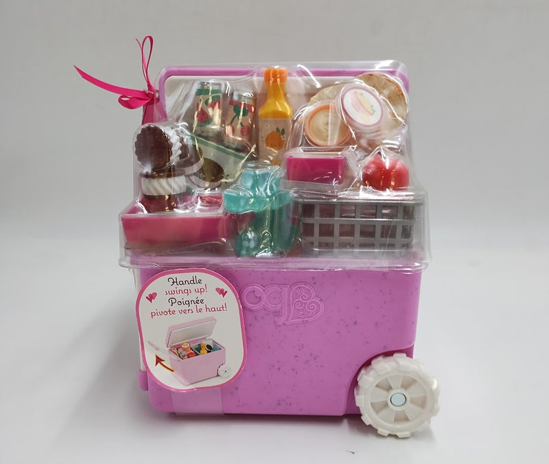 Our Generation Rolling Camping Cooler & Play Food Accessory Set for 18'' Dolls