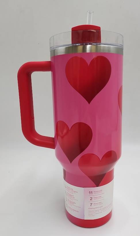 Stanley Valentine's Day 40 oz Stainless Steel H2.0 Rouge Heart READ DESCRIPTION