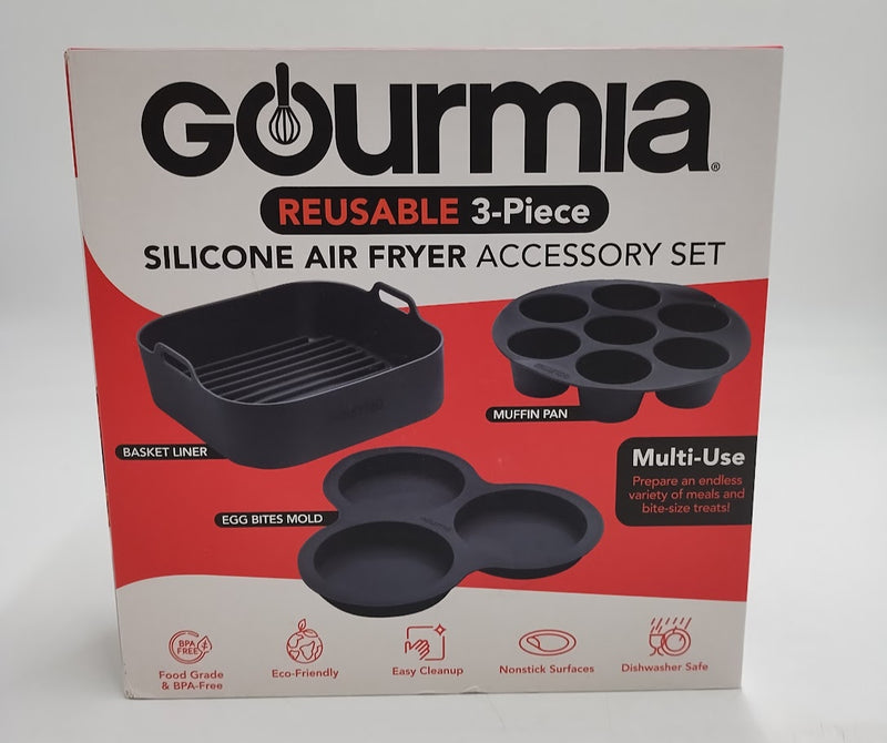 Gourmia Reusable 3pc Silicone Air Fryer Accessory Set