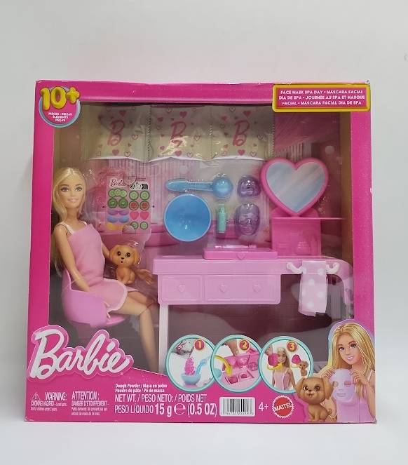 Barbie Face Mask Toy Playset & Doll with 10+ Spa Accessories SEE DETAILS