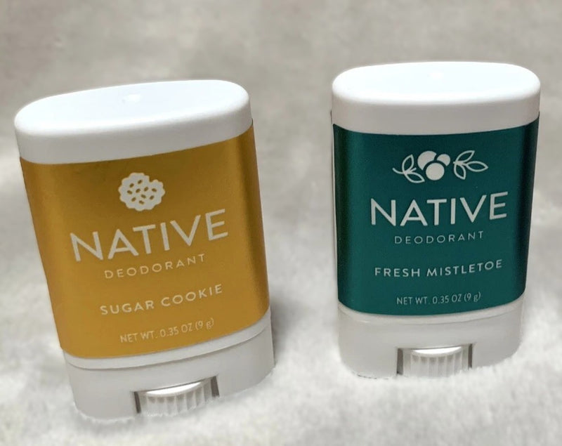 2 PACK!!! Native Aluminum Free Limited Edition Holiday Deodorant Trial Size