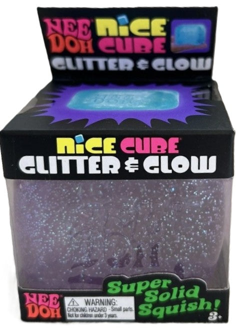 Nee Doh Nice Cube Glitter and Glow - PURPLE