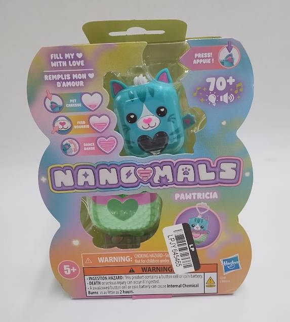 Hasbro Nano-Mals Pawtricia the Blue Kitty Electronic Fidget Pet